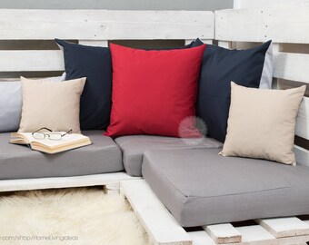 solid red pillow cover red throw pillow cover decorative pillow case red cotton cushion cover accent pillow farmhouse pillow ANY SIZES