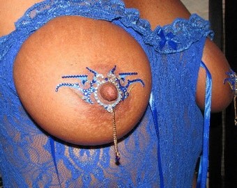 Nipple Chains,Nipple Ring,Erotic Lingerie,Nipple Pasties,Body Harness Jewelry,Tribal Body Jewelry,Non Piercing,Plus Size Lingerie NPJ-64