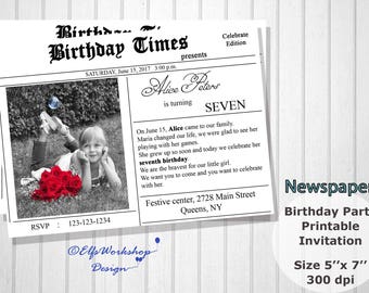 Newspaper Birthday Invitations 10