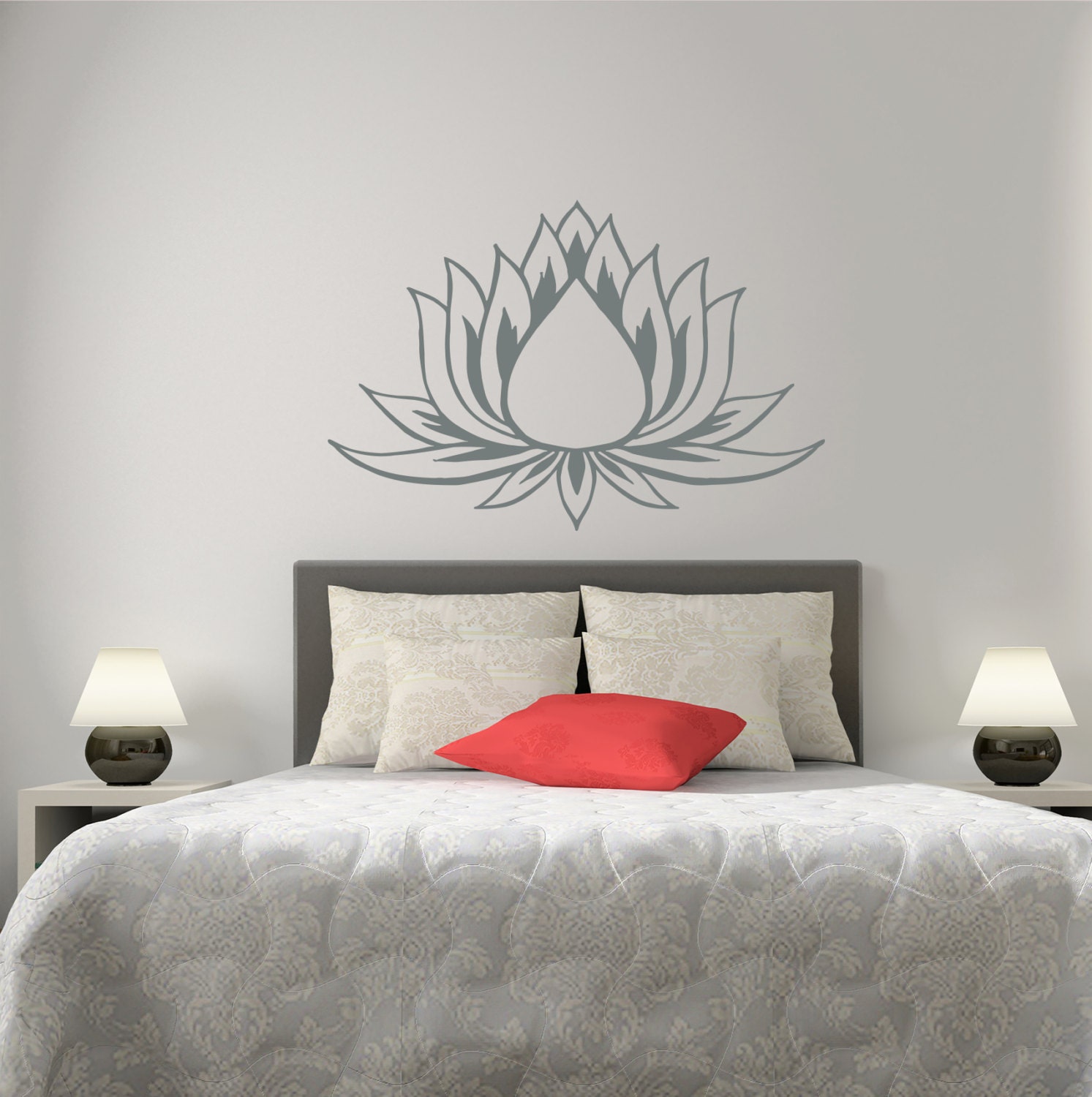 Lotus Wall Decal Flower Vinyl Sticker Yoga Gym Design Interior