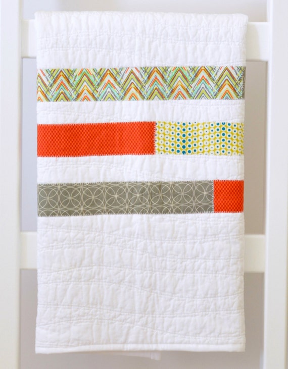 Gender Neutral Baby Quilt baby carrier by SewChicQuiltBoutique