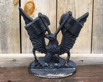 Vintage Cast Iron Eagle Doorstop / Bookend