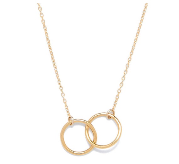 Real 14k Solid Gold Double wire necklace Gold necklace