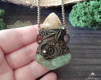 Necklace with Aquamarine and Heliodor-will-Ooak
