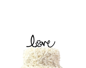 wedding cake toppers Love with clover, other colors also possible, custom made cake topper