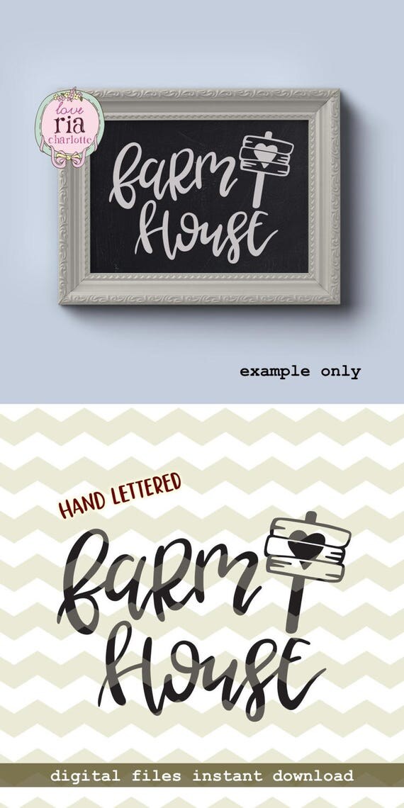 Download Items similar to Farm house, hand lettered farmhouse love ...