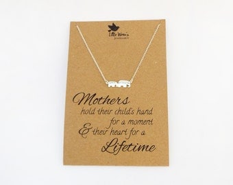 Elephant Necklace // Pregnancy Gift • Mother & Child • Gift for Mum • New Mum Gift • Baby Elephant Jewellery • Free Postage