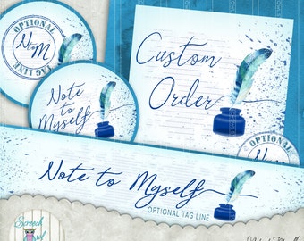 Etsy Shop Sets, Pre-made Shop Banner Set, Personalised Shop Banners, Avatar, Custom Order, PU Only, Printable Images - 'Note to Myself'