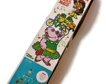 Vintage The New Zoo Review Nursery Crib Musical Mobile Wooden Retro 1975 Kids TV Show Complete In Original Box Rare