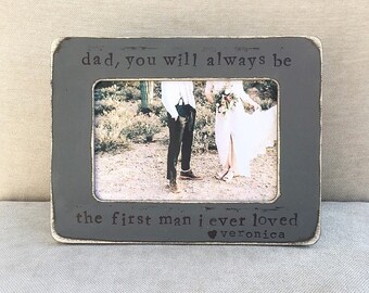 Dad gift Daddy gift Father of the bride gift for dad from daughter Personalized picture frame - Flowers in December Design Studio
