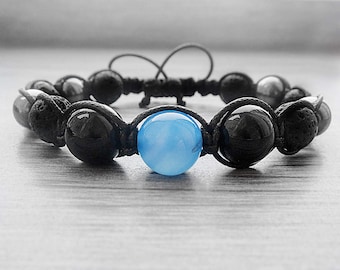 30th birthday gifts|for|husband gift ideas for dad bracelet Gemstone bracelet Black lava bracelet Mens bracelet Agate bracelet Boho bracelet