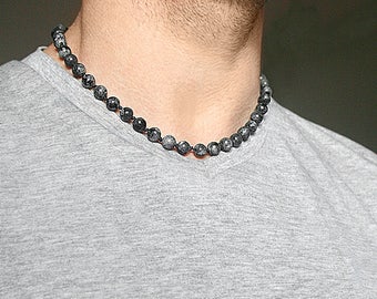 Labradorite necklace Mens necklace Mens gift for him gift Necklace for men jewellery Gemstone necklace Men bead necklace Brother gift