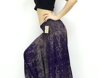 purple paisley pants