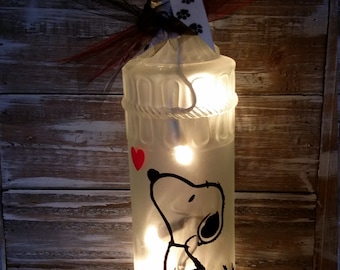 Snoopy Lighted Wine Bottle/lamp/Decoration/Peanuts