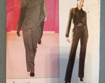 Vogue Paris Original 2344 Yves Saint Laurent Jumpsuit Sewing Pattern Sizes 8 10 12 Uncut 1999