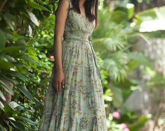 Green Bridesmaid Dress Maxi Long Day To Evening Boho Rustic Green Bridesmaid Dress Maxi Long Day To Evening Boho Rustic