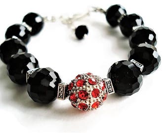 Onyx Bracelet Gemstone Jewelry Black Bracelet Boho Jewelry Statement Bracelet Black Jewelry Everyday Bracelet Gift For Women Silver Bracelet
