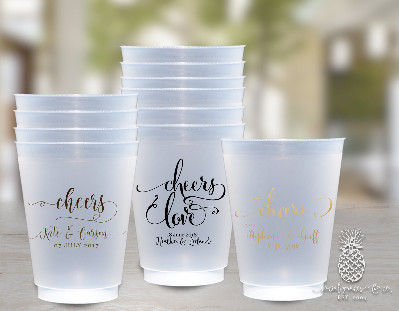 Wedding Cups Personalized Frosted Cup by PartyPaperPresents