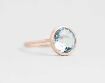 Blue Topaz Ring, Blue Topaz Gold Ring, Blue Stone Ring, Gold Gemstone Ring, Blue Gemstone Ring, Gold Stone Ring, Bridal Gold Ring, GR0229