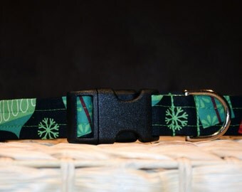 Christmas Dog Collar – Christmas Decoration Dog Collar – Christmas Fabric Dog Collar – Handmade Dog Collar