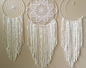 Large Dreamcatcher Wall Hanging Doily by driftwoodanddreamers