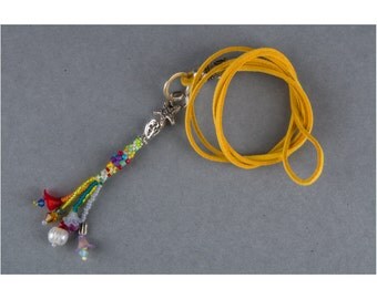 Necklace, tassel, tassel, multi colored, boho, bohemian, hippie, necklace, beads, pearls, jewelry, Charmkette, long chain, beadwork, necklace