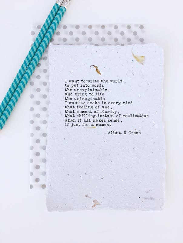 Anniversary or Birthday gift for writers | Writing inspiration poem | Writers block | Motivational writers quote | Write the World poem