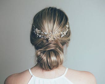 Gold Bridal Headband, Gold Hair Vine, Gold Leaf Hair Vine, Gold Headband, Gold hair vine, Gold crown, Bride Hair Accessories, Gold headband