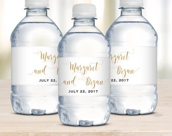 wedding water bottle