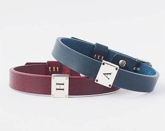 Mens Personalised Leather Bracelet - LB01_S2