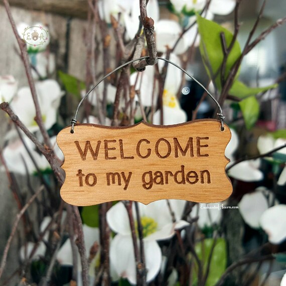 Fairy Garden Sign Welcome to My Garden Miniature Wood Sign