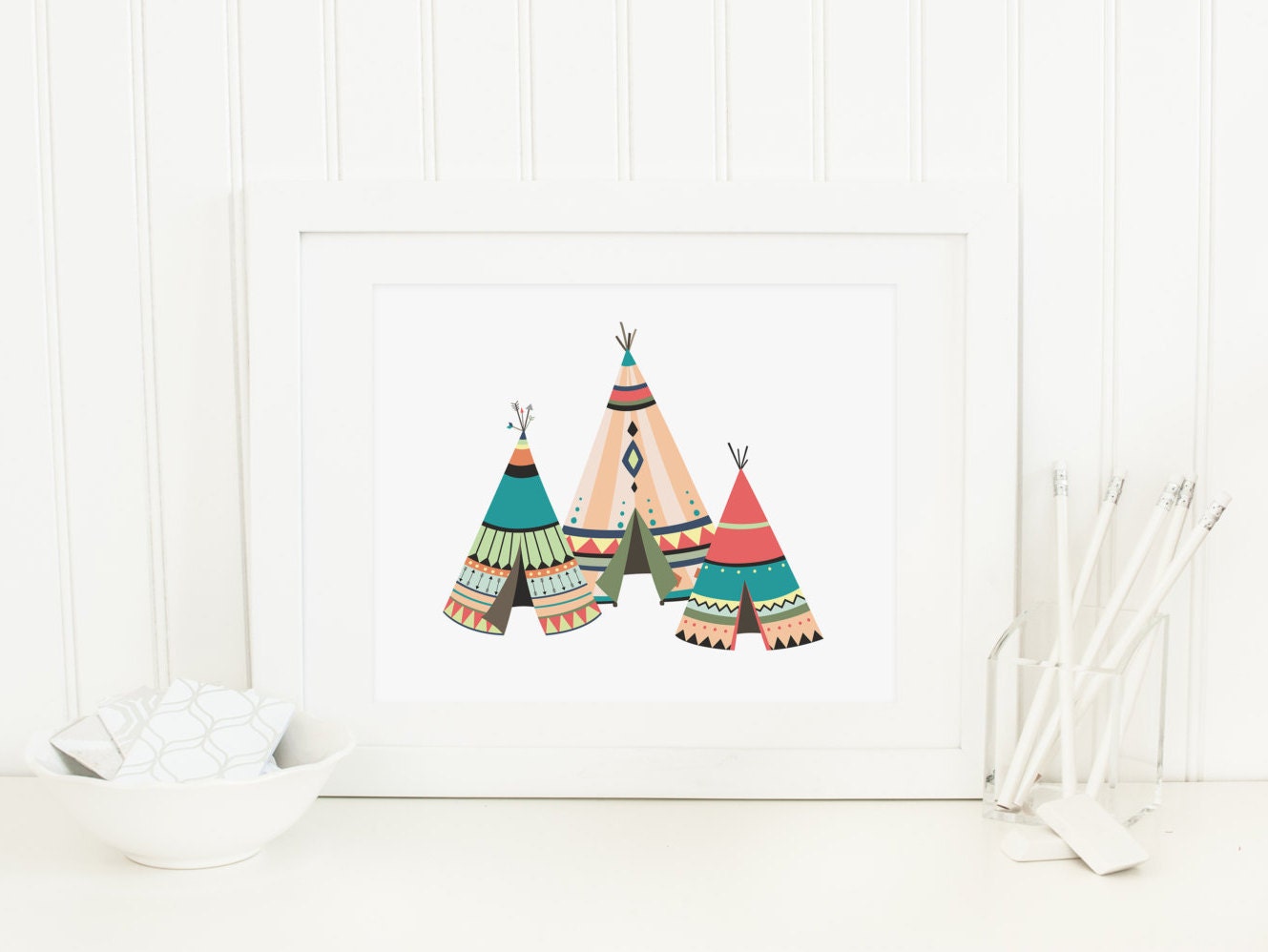Teepee Printable Teepee Wall Art Colorful Nursery Decor Tribal