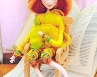 OOAK doll Collectible doll Dress up doll OOAK Art doll Interior doll Bright gift articulated doll sunny doll OOAK fairy tale unusual gift