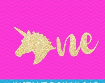 unicorn first birthday svg, unicorn birthday svg, first birthday girl svg, svg files for Silhouette, cuttables