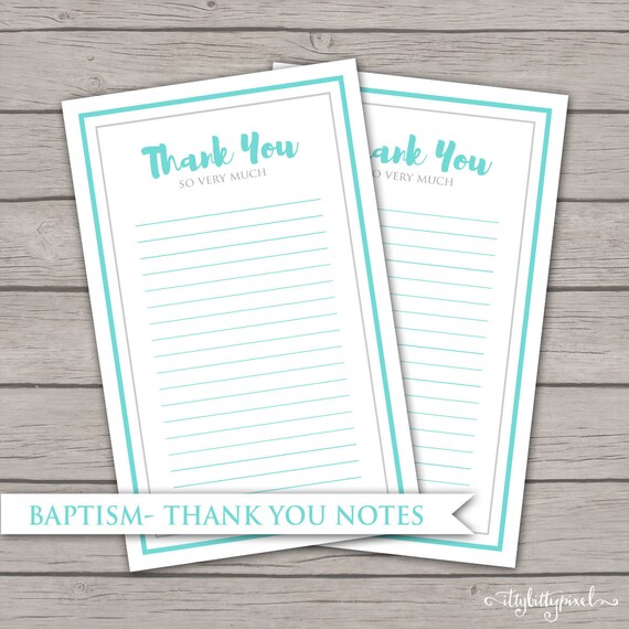 Baptism Thank You Notes LDS Digital Printable Party Card