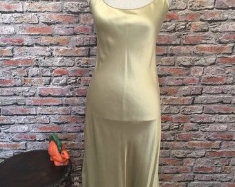 Vintage Donna Karen Black Label Silk Sage Green Nightgown Size Small