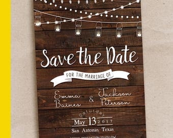 Rustic Save the Date Template, Save the date printable