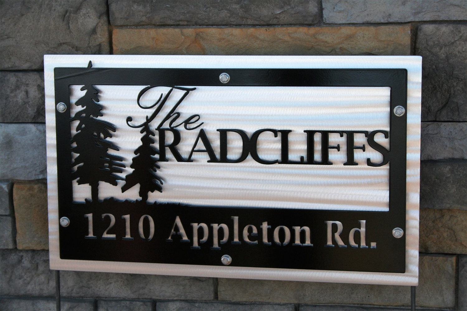Woodland Name and Address Sign, Rustic Address Sign, Metal Address Sign