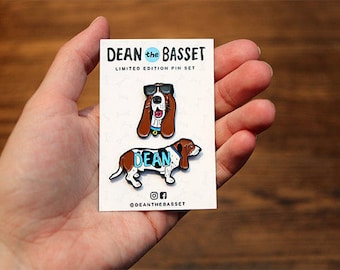 dean the basset limited edition pin set!