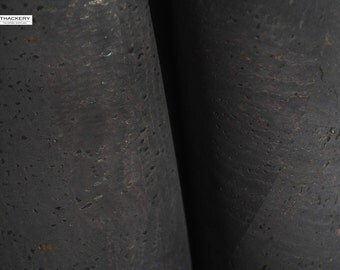 BLACK CORK fabric - finest available, Made in Portugal - Choose a Size - textile quality, appropriate for all applications (USA seller)