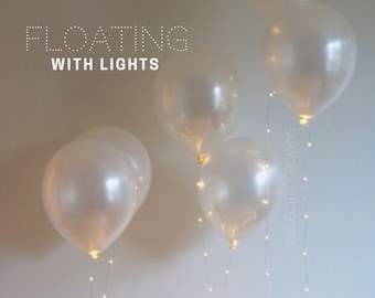 Wedding Balloons, Wedding Decor, Wedding Reception Decor, Wedding Lights, White balloons with string lights. Wedding Lighting Pearl White