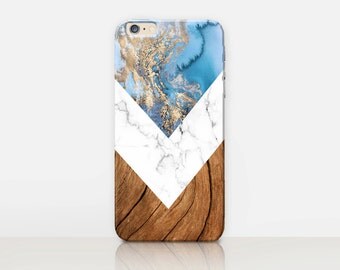 Marble Wood Phone Case - iPhone 7 Case - iPhone 7 Plus Case - iPhone SE Case - Samsung S7 Case - iPhone 6S - Tough Case - Matte Case