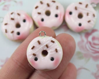 Donut - Polymer Clay Charms, Polymer Clay Jewelry