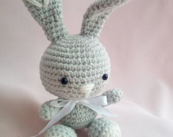 Bunny rabbit crochet amigurumi toy baby bunny animal toy gray