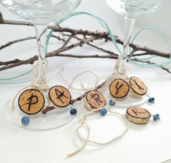 Michigan Made Cork Wine Glass Charms Custom Made by JujusNature