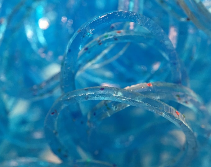 300 Glitter Blue Loom Bands non-latex rubber bands