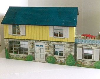 1940s vintage Marx metal dollhouse -antique -furniture -set -child toy -collectible -19 pieces of furniture