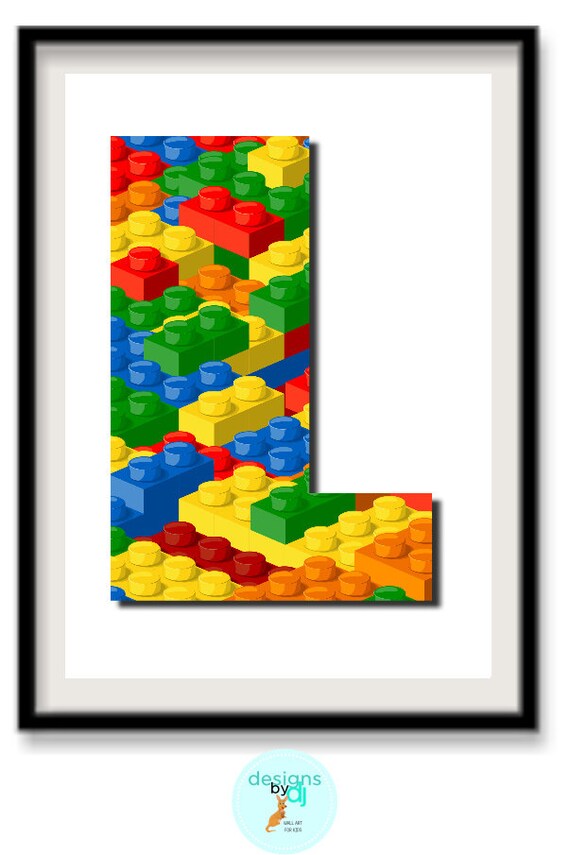 Lego Letter L Monogram Printable Letter L by KangarooKidsDesigns