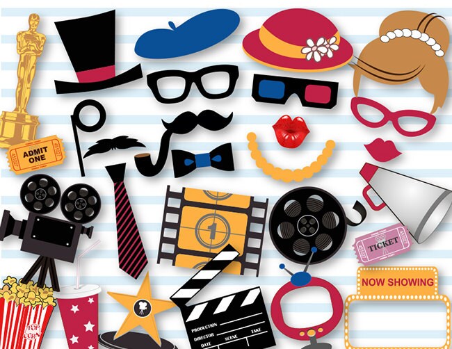 Printable Movie Photo Booth Props Movie Night Photo Booth