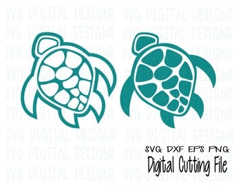 Sea Turtle SVG Set Underwater Ocean Animal Cut files Svg Dxf Eps Png Cutting File Design for Silhouette Cricut + more Svg Design download